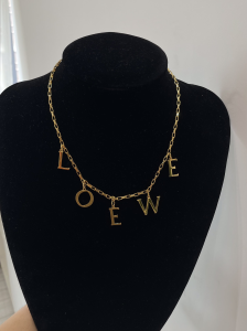 Loewe Gold Letter Charms Necklaces