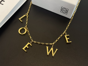 Loewe Gold Letter Charms Necklaces
