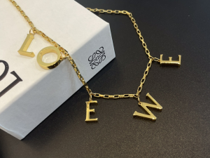 Loewe Gold Letter Charms Necklaces