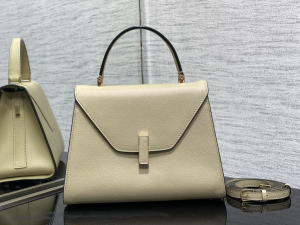 Valextra Medium Iside Top Handle Bag Beige Millepunte Calf Leather Valextra Medium Iside Top Handle Bag Beige Millepunte Calf Leather