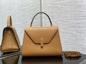 Valextra Medium Iside Top Handle Bag Brown Millepunte Calf Leather Valextra Medium Iside Top Handle Bag Brown Millepunte Calf Leather