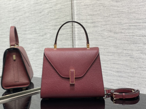 Valextra Small Iside Top Handle Bag Burgundy Millepunte Calf Leather Valextra Small Iside Top Handle Bag Burgundy Millepunte Calf Leather