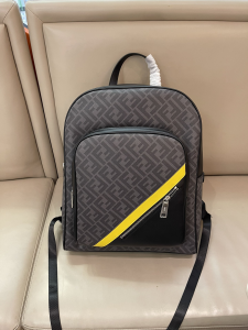 Fendi Zipped Black FF Fabric Backpack Bag Fendi Zipped Black FF Fabric Backpack Bag