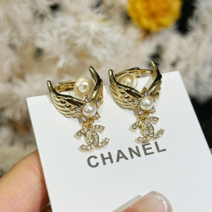 Chanel Crystal CC Clip on Earrings