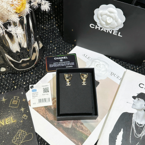 Chanel Crystal CC Clip on Earrings
