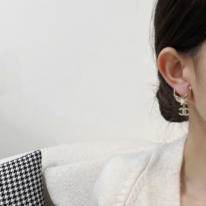 Chanel Crystal CC Clip on Earrings