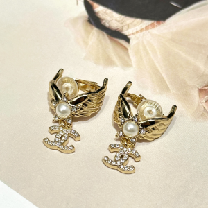 Chanel Crystal CC Clip on Earrings