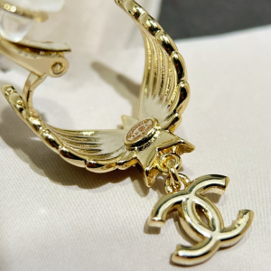 Chanel Crystal CC Clip on Earrings