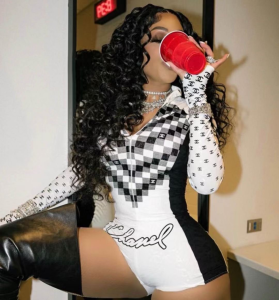 Chanel CC Logo Black White Swim Suit