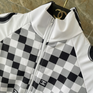 Chanel CC Logo Black White Swim Suit