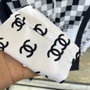 Chanel CC Logo Black White Swim Suit