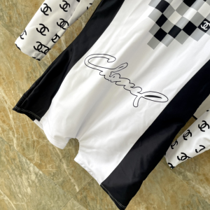 Chanel CC Logo Black White Swim Suit