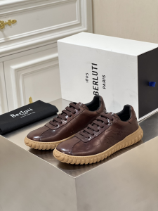 Berluti Trainer Brown Calf Leather Lace Up Sneakers Berluti Trainer Brown Calf Leather Lace Up Sneakers