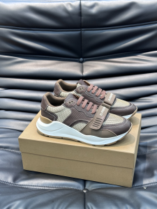 Burberry Ramsey Vintage Leather and Technical Fabric Trainers Sneakers Brown Burberry Ramsey Vintage Leather and Technical Fabric Trainers Sneakers Brown