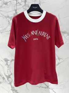 Saint Laurent YSL Red Cotton T Shirt Saint Laurent YSL Red Cotton T Shirt
