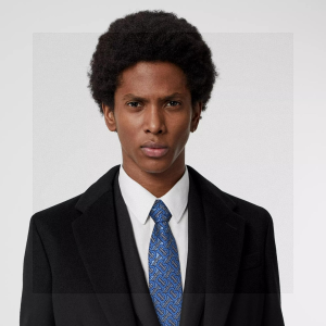 Burberry Classic Monogram TB Blue Silk Tie