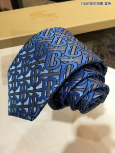 Burberry Classic Monogram TB Blue Silk Tie
