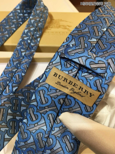 Burberry Classic Monogram TB Blue Silk Tie