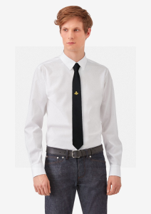 Gucci Mens Bee Embroidered Black Silk Tie