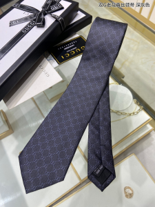 Gucci Mens GG Pattern Black Silk Tie