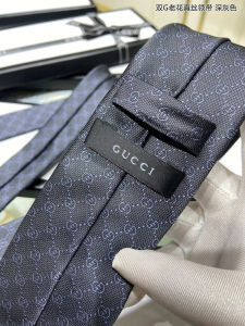 Gucci Mens GG Pattern Black Silk Tie