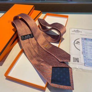 Hermes Falconee H Bicolour Khaki Silk Tie
