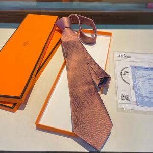 Hermes Falconee H Bicolour Khaki Silk Tie