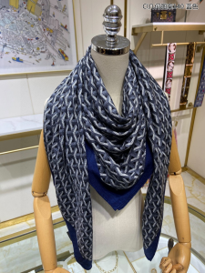 Goyard Blue Goyardine Silk Shawl Scarf Goyard Blue Goyardine Silk Shawl Scarf
