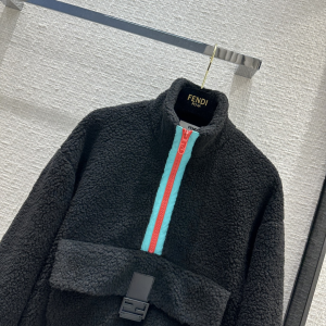 Fendi Wool Teddy Anorak Black