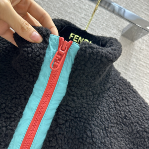 Fendi Wool Teddy Anorak Black