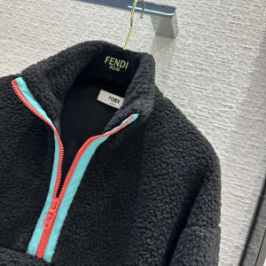 Fendi Wool Teddy Anorak Black