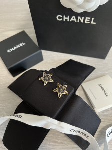 Chanel Multi CC Black Star Earrings