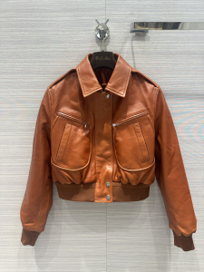 Loro Piana Roldan Dropped Brown Leather Bomber Jacket Loro Piana Roldan Dropped Brown Leather Bomber Jacket