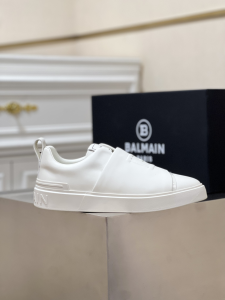 Balmain B Court Touch Strap White Leather Sneakers Balmain B Court Touch Strap White Leather Sneakers