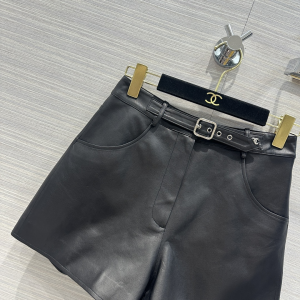 Chanel Black Leather Shorts