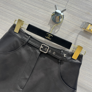 Chanel Black Leather Shorts