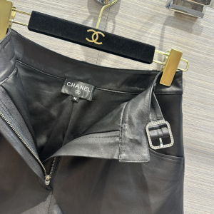 Chanel Black Leather Shorts