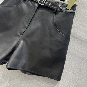 Chanel Black Leather Shorts