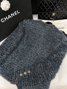 Chanel Grey Fringed Jacket Coat