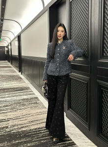 Chanel Grey Fringed Jacket Coat