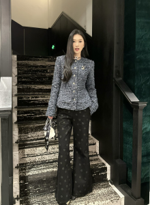 Chanel Grey Fringed Jacket Coat