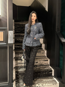 Chanel Grey Fringed Jacket Coat