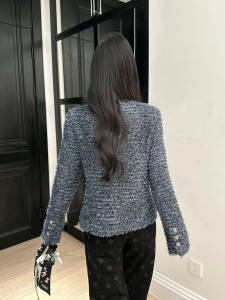 Chanel Grey Fringed Jacket Coat