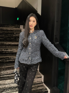 Chanel Grey Fringed Jacket Coat