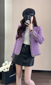 Chanel Purple Tweed Jacket