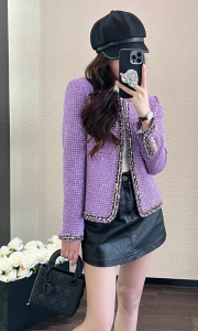 Chanel Purple Tweed Jacket