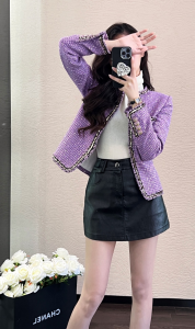 Chanel Purple Tweed Jacket