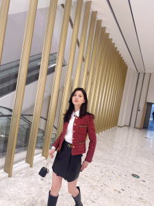 Chanel Red Tweed Jacket Coat