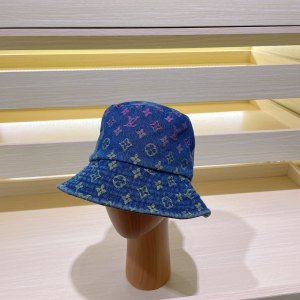 Louis Vuitton LV Denim Blue Monogram Bucket Hat Louis Vuitton LV Denim Blue Monogram Bucket Hat