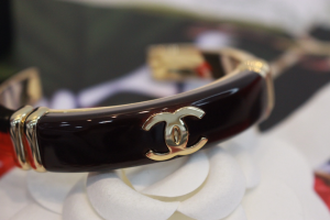 Chanel CC Black Gold Cuff Bracelets